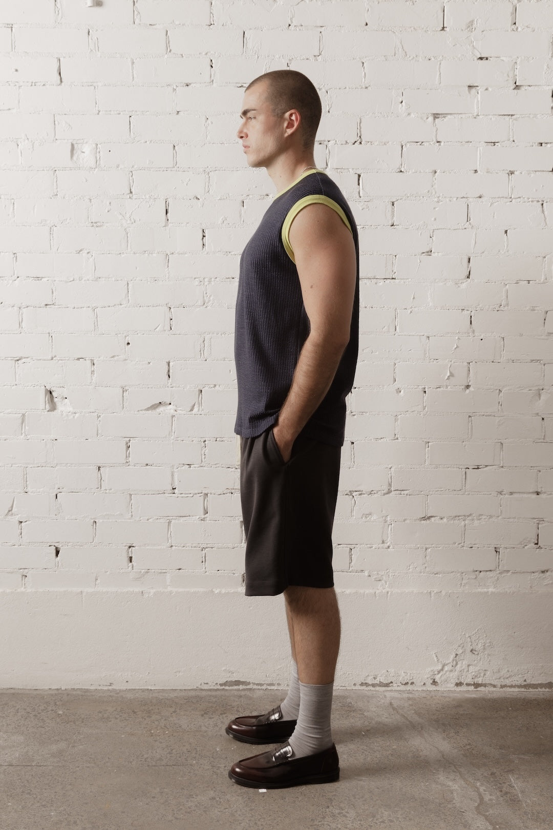 Men's Merino Rib Tank - Navy Heather (Pre-order)