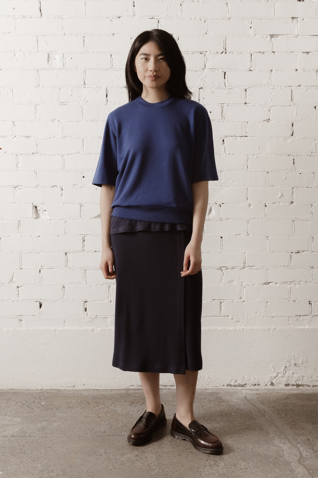 Women’s Short Sleeve Merino Sweatshirt - Deep Klein