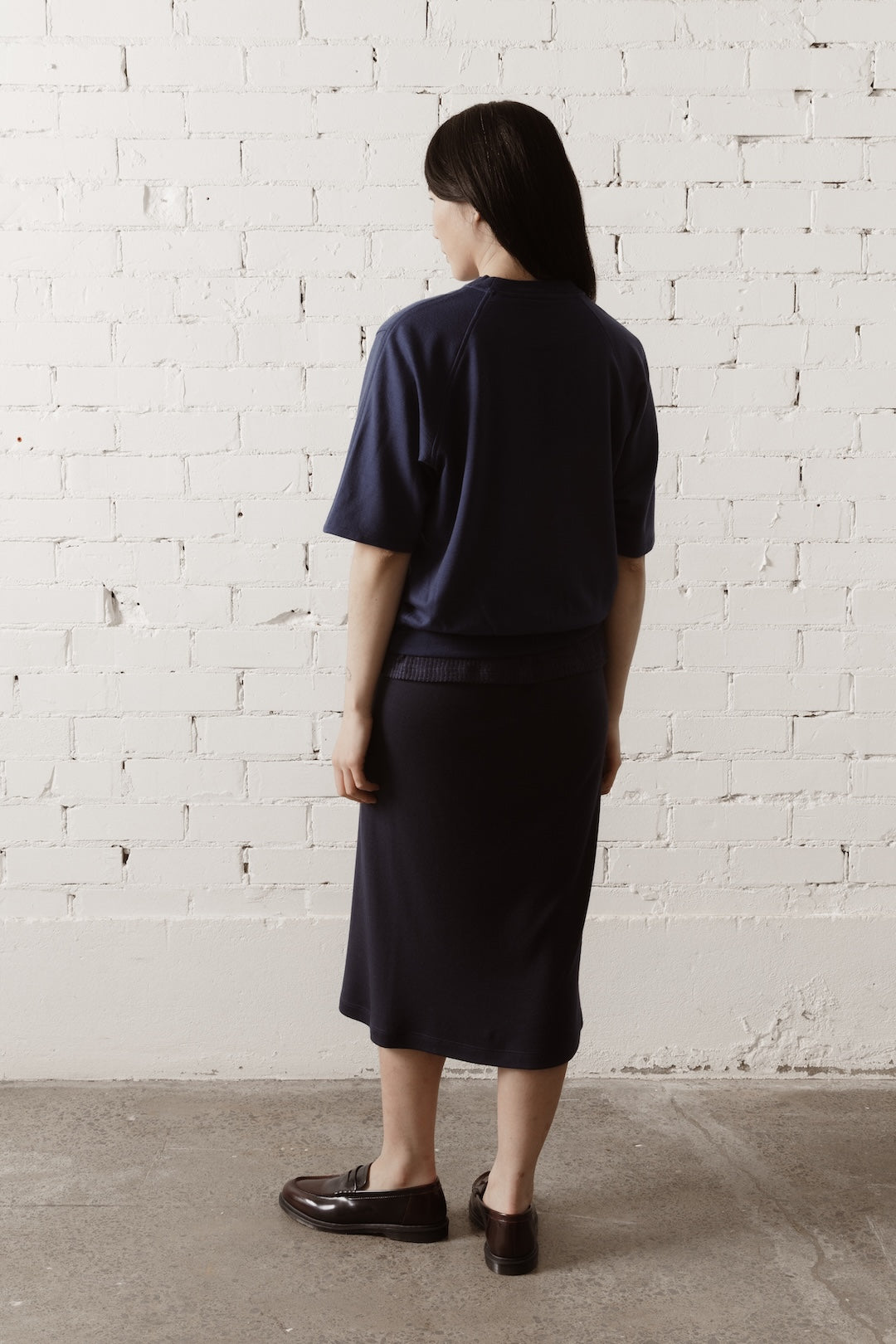 Women’s Short Sleeve Merino Sweatshirt - Navy