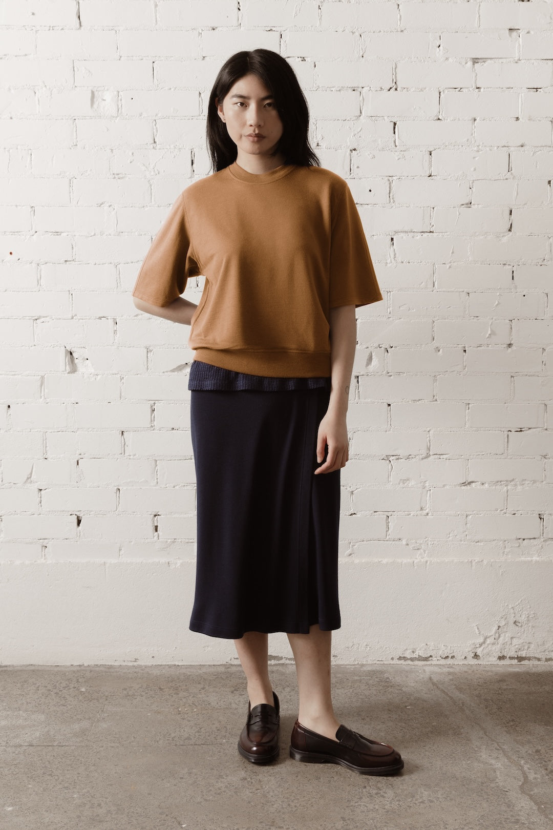 Women’s Short Sleeve Merino Sweatshirt - Saffron