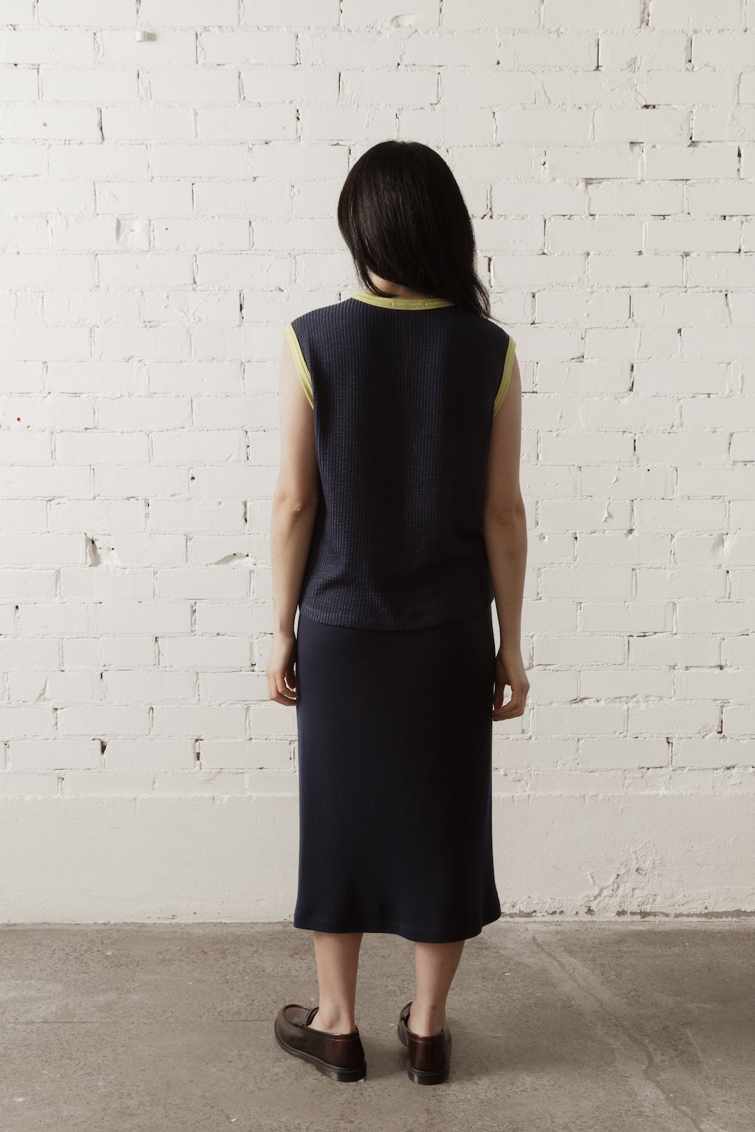 Women's Merino Rib Tank - Navy Heather (Pre-order)