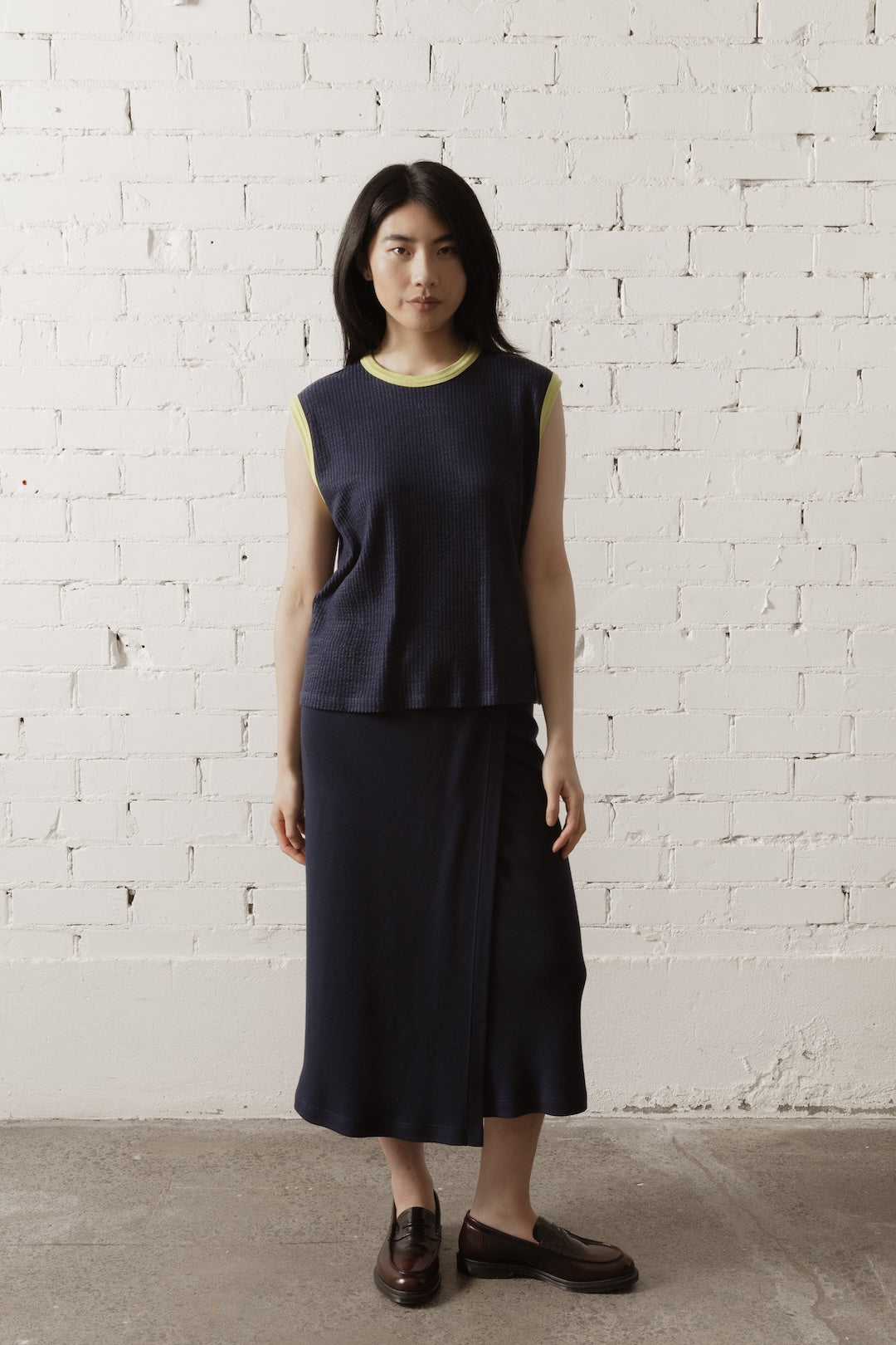 Women's Merino Rib Tank - Navy Heather (Pre-order)