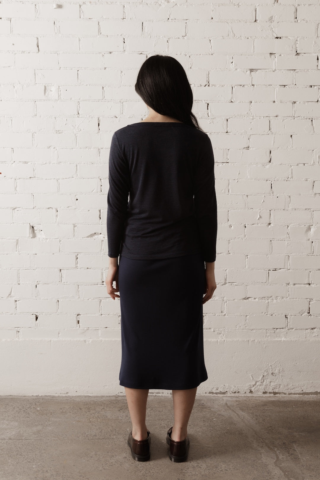 Women's Longsleeve Merino Tee - Navy Heather (Pre-order)