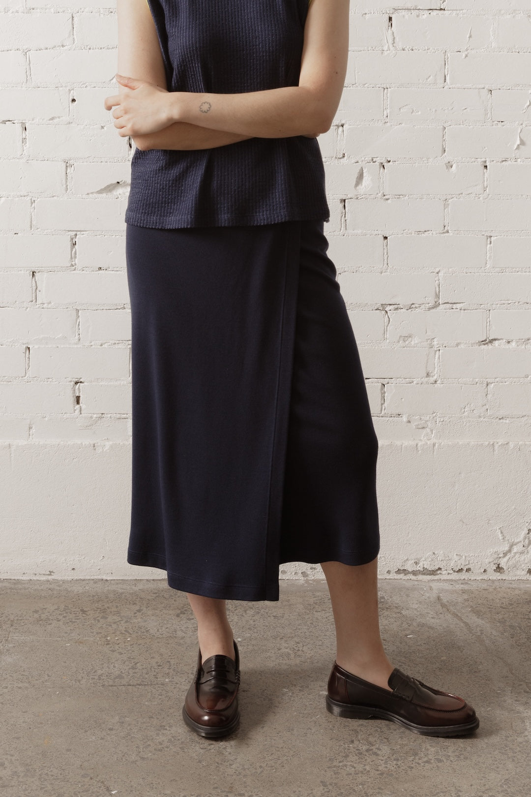 Women's Merino Wrap Skirt - Navy Heather (Pre-order)