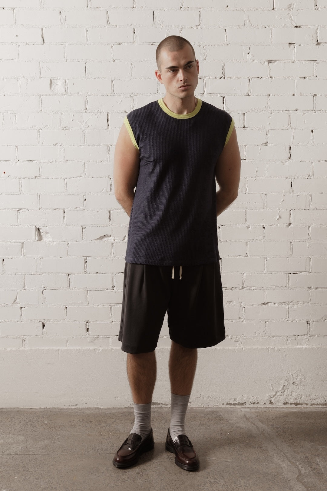 Men's Merino Rib Tank - Navy Heather (Pre-order)