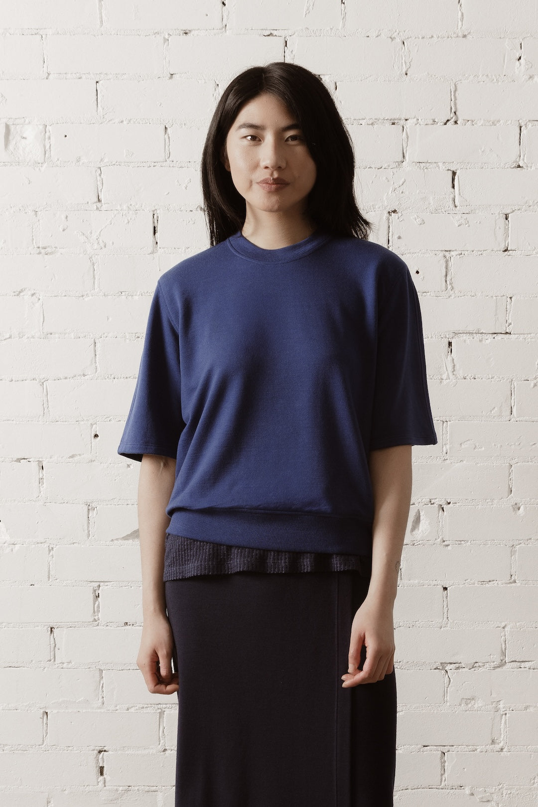 Women’s Short Sleeve Merino Sweatshirt - Deep Klein