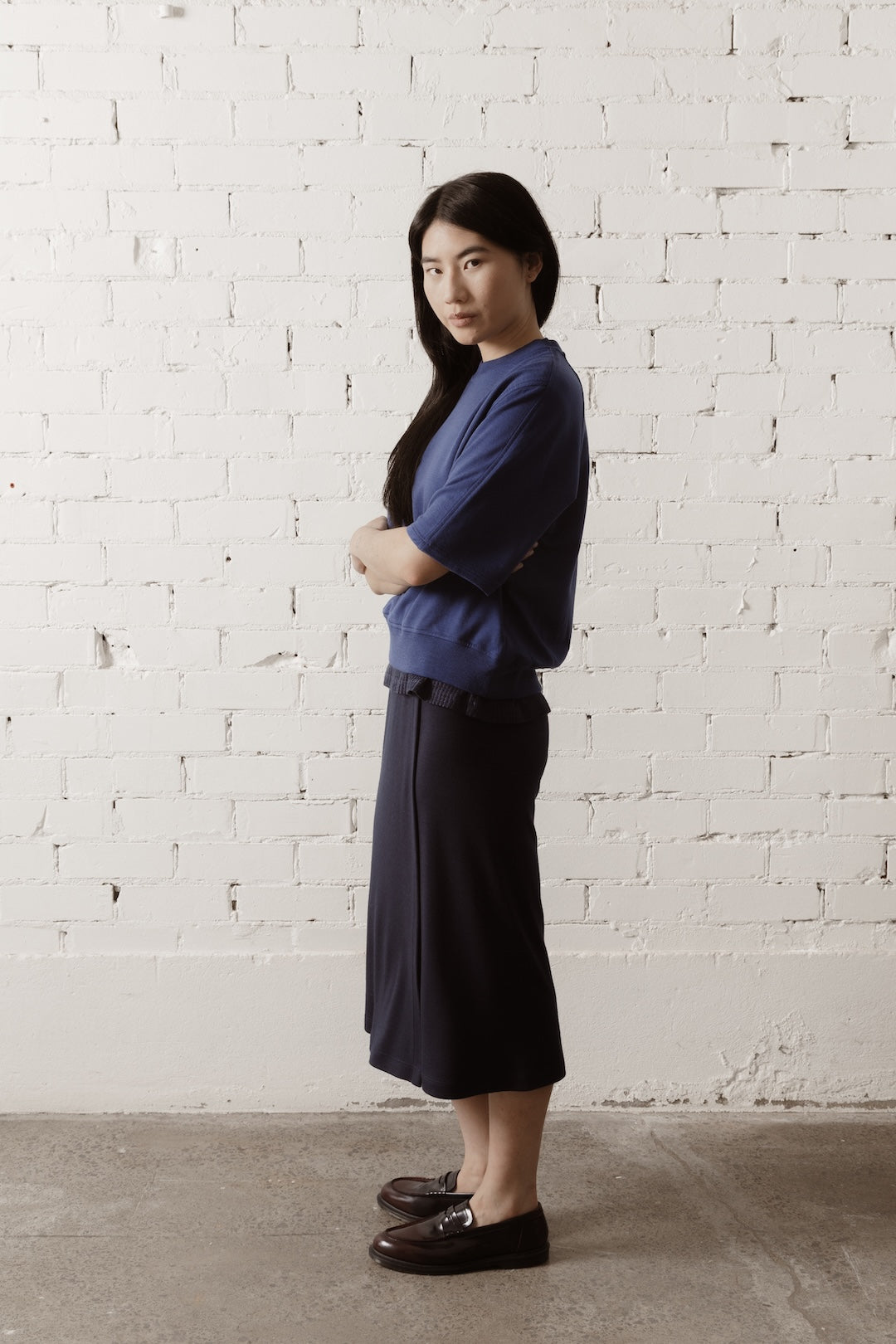Women’s Short Sleeve Merino Sweatshirt - Deep Klein
