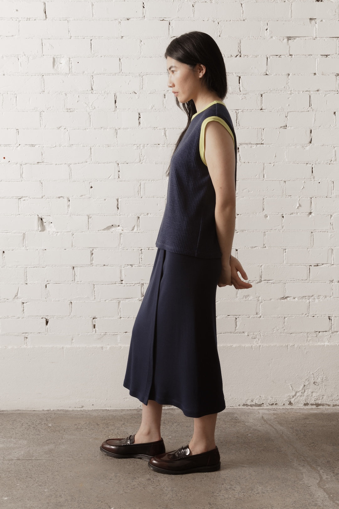 Women's Merino Rib Tank - Navy Heather (Pre-order)