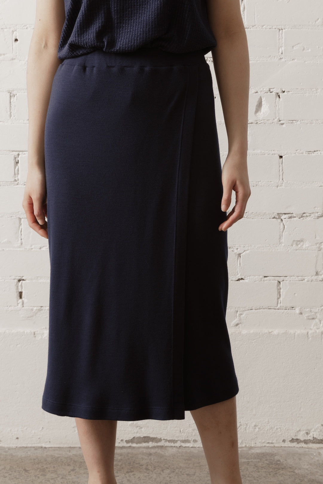 Women's Merino Wrap Skirt - Navy Heather (Pre-order)